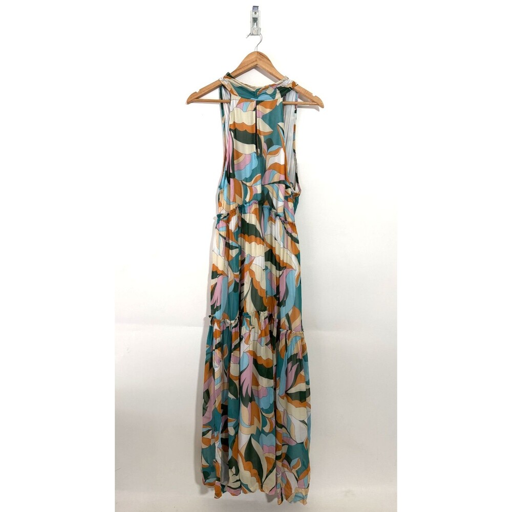 Anthropologie Maeve Dress Womens 1X Keyhole Halter Maxi Relaxed Flowy  Pockets